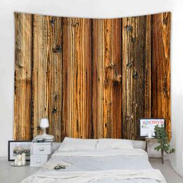 3D Retro Vintage Wooden Board Trees Tapestry Art Wall Hanging Rugs Spread Throw Home Decor J220804
