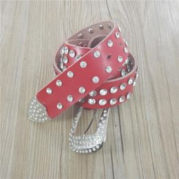 Belts Women Fashion Leather Belt With Bling Rhinestone Wide Gild Genuine BeltBelts