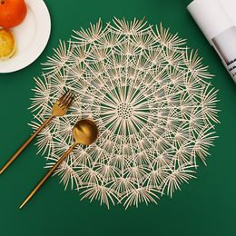 Dandelion Pattern Placemats for Dining Table Set of 6 Stain Resistant Durable Place Mats Coasters Decor Wedding Party W220406