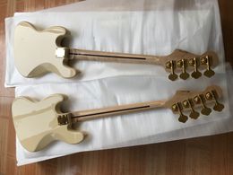 2022 High Quality 4 Strings JAZZ BASS GUITAR in Cream Body Color with Gold Hardware