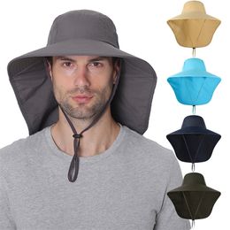 Hat UV Protection Cover Sun Protect Wide Brim Neck Flap Fishing Cap for Travel Camping Hiking Boating 220813