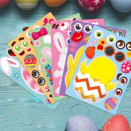 Gift Wrap 6-18sheets Happy Easter Sticker DIY Make A Face Include Eggs Chick Party Game Props School SuppliesGift GiftGift