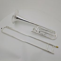 Tenor Trombone Bb/F Sliver Plated musical instrument with Mouthpiece Case