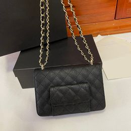 2022Ss France Womens Vintage WOC Classic Quilted Wallet Bags GHW Matelasse Chain Crossbody Shoulder Card Holder Purse Designer Sacoche Designer Handbags 19CM/23CM