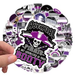 60PCS NO repeating Skateboard Stickers Asexual Pride For Car Baby Scrapbooking Pencil Case Diary Phone Laptop Planner Decoration Book Album Kids Toys DIY Decals