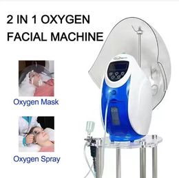 High quality Korea Oxgen jet Facial Technology Face Therapy Mask Dome water Spray O2to Derm Hydrogen Oxygen Small Bubble skin care Face Lifting With Spary Gun
