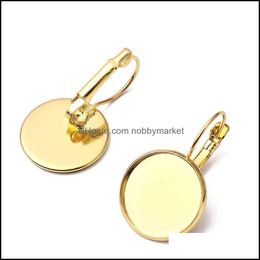 Charm Earrings Jewellery New Dign Fashion Zinc Alloy Round Metal Sublimation Blanks For Women Decoration Drop Delivery 2021 Yntwl