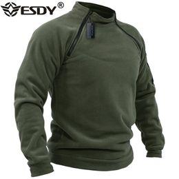 US Men's Tactical Outdoor Jacket Hunting Clothes Warm Zippers Fleece Pullover Man Windproof Spring Winter Coat Thermal Underwear 220813