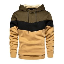 Men Hoodies Sweatshirts Patchwork Autumn Casual Hoodie Male Thick Hoodies Hip Hop Streetwear Hooded Pullover Men Clothing 210924