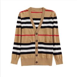 Designer Women's Sweaters Women's sweaters women jacket cashmere cardigan mid-length knitted V-neck loose striped sweater thin ladies trench coat DJLS