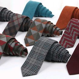 wool necktie Canada - yucheng02. Men's Wool Cotton Striped Skinny Tie 6cm Narrow Slim Fashion Cravate ties for men Casual wedding business neckties gravatas H1018