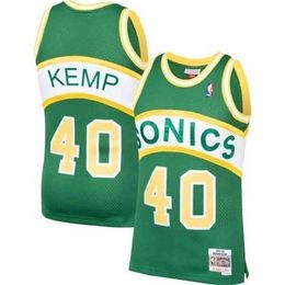sea jersey UK - Kemp Cheap Shawn SEA Mitchell Ness 1994-95 Hardwood Classic Jersey Top Basketball jerseys