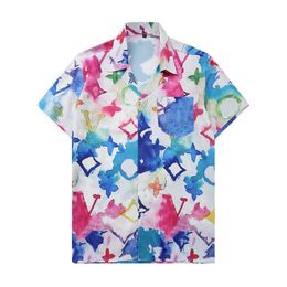 LUXURY Designer Shirts Men's Fashion Tiger Bowling Tshirt Hawaii Floral Casual Silk Shirts Men Slim Fit Short Sleeve Dress Sh295U