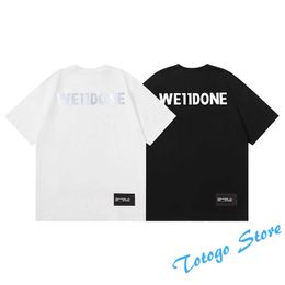Welldone Cotton Men Woman Oversize Short Sleeve Best Quality Classic Top Tee Black White Letters Casual T-shirt We11done