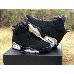 Top Air 6 DMP Retro Black Metallic Gold Pack 23 Outdoor Shoes Men Defining Moments Suede Sneakrs Sports CT4954-007 With Box