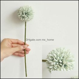 29Cm 9 Colors Artificial Silk Dandelion Ball Flower Branch Home Wedding Decorative Fake Flowers Floral Arrangement Drop Delivery 2021 Faux