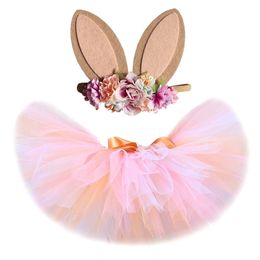 Criança bebê meninas bunny tutu saia para crianças menina princesa coelho tutus vestido de baile fofo crianças páscoa fantasia de halloween 0-14Y 220326