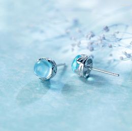 SJGU-317 Stud Earrings For Women Fashion Blue Crystal Bubble Dale22 Farl22