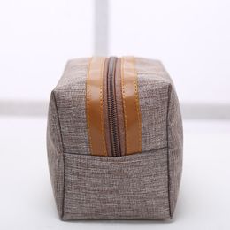 Myyshop Portable Cosmetic Bag Simple Square Bags Commute Storage Customised Logo Zipper Handbag Home Furnishing brown