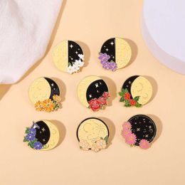 Japan and South Korea beautiful Brooch moon flowers knot city yongnai is the brave metal badge commemorative clothing accessories starry sky