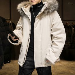 Parka da uomo in piumino M-3XL Giacca da neve invernale da sci all'aperto Cappotto antipioggia con cappuccio impermeabile con pelliccia rimovibile Abbigliamento streetwear coreano XXL Luci2