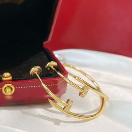 -Nagel -Ohrring -Bolzen mit Diamantohrringen Messing Gold plattiert Luxusmarke Höchste Counterqualität Neue europäische Größe mit Schachtelgeschenk für Freundin Geburtstagsgeschenk