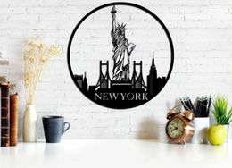 City Metal Wall Art New York Statue of Liberty 3D Wall Sculpture Wall Decor