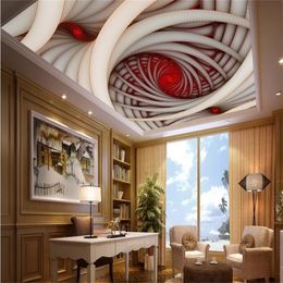 Carta da parati personalizzata 3D soffitto grande Photo Photo Spirale Geometric Art Murales per soggiorno Sfondi Soffitto