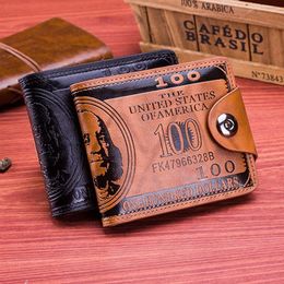 Wallets Men Wallet Dollar Price Textured Pu Leather Zipper Card Holder Mini Coin Purse Hasp Trifold