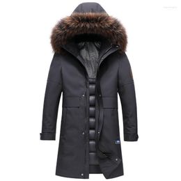 Men's Down & Parkas 2022 Long Thicken Warm Winter Mannen Jas Real Fur Collar Hoody Giacchetto Uomo Con Piuma Kare22