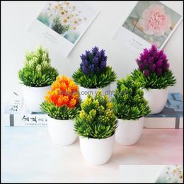 Decorative Flowers Wreaths Festive Party Supplies Home Garden Artificial Plants Bonsai Small Simated Tree Pot Fake Flower Office Potted De