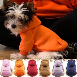 DHL schnelle Solid Dog Hoodies Haustierkleidung Kleidung für kleine Hunde Welpenmanteljacken Sweatshirt für Chihuahua Hunde Katzen Kostüm Baumwoll Haustiere Outfits F0415