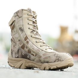 Men Military Tactical Boots Autumn Winter Waterproof Leather Army Boots Desert Safty Work Shoes Combat Ankle Boots 210315