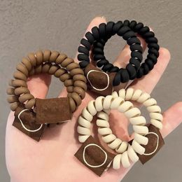 Newest Telephone Wire Hair Ring Rope Elastic Rubber Band Scrunchies Women Girls Hairband Ponytail Holder Circle Fashion Accessories Portable