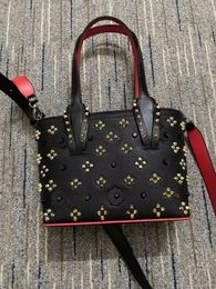 Woman printing bags Girls Shoulder Bags Genuine Leather Rivets Spikes Bow Crossbody Tote cabata designer brands Handbags