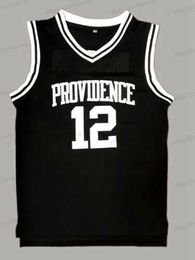 College Basketball Wears New GOD SHAMMGOD #12 Providence Men Basketball Jersey Black White Stitiched shirts college jerseys