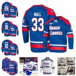 VipCeoYouth NCAA UMass Lowell River Hawks Jersey Tyler Wall Chase Blackmun Matthew Brown Andre LeeKenny Hausinger Ryan Lohin Josh Holmstrom Hockey