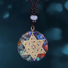 Pendant Necklaces Orgonite Necklace Sri Yantra Sacred Geometry Energy Healing Resin Jewellery Natural Stone NecklacePendant