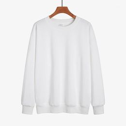 Women's Hoodies & Sweatshirts Womail Fashion O-Neck Solid Color Coffee Cup Character Hatless White