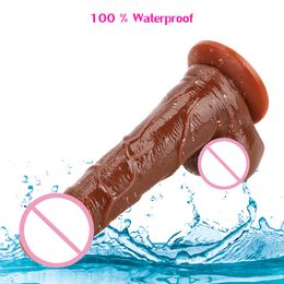 IKOKY Realistic Dildo M/L Strapon Female Masturbation With Suction Cup G Spot Vagina Stimulator Flexible Penis Butt Anal Plug