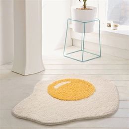 INS Cartoon 3D Egg Bath Mat Kilim Carpet Rugs Toilet Funny Bathtub Room Living Door Stairs Bedroom Foot Floor Mats Area Rug Y200527