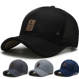 summer mesh caps mens baseball cap breathable visors hat outdoor fishing hats plain snapback peaked sports cap headdress 4 colors