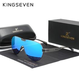 KINGSEVEN Oversized Sunglasses Men And Women Polarized Mirror Lens Goggles UV Protection Men's Glasses Stainless Steel N7762 220511