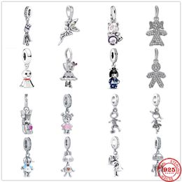 925 Silver Fit Pandora Charm 925 Bracelet Prince Boy Girl Robot Fairy charms set Pendant DIY Fine Beads Jewellery