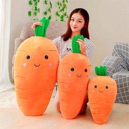 55 75 95cm Cretive Simulation Plant Plush Toy Stuffed Carrot With Down Cotton Super Soft Pillow Lovely Gift For Girl 220531