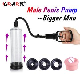 Male Penis Extender Vacuum Pump Dick Enlargement Cock Enlarger Stretcher Enhancer Enhancement Adult Erotic sexy Toys for Men 18+