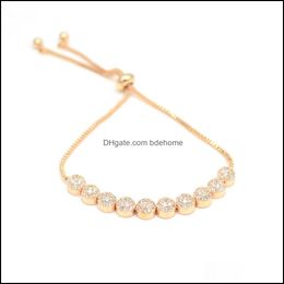 Tennis Bracelets Jewelry Fashioh Bracelet Cubic Zircon Beads White Rhinestone Bangle Chains Strand For Women Luxury Drop Delivery 2021 Yhej0