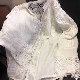 BOHO INSPIRED blouse white cotton lace floral embroidery women's shirt loose boho chic v-neck long sleeve tunic sexy tops blusas 201201