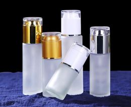 30ml 40ml 50ml 60ml 80ml 100ml Frosted Glass Bottle Empty Cosmetic Container Lotion Spray Pump Bottles Cosmetics SN4512