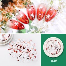 Nail Glitter 1 Box Christmas Snowflake Sequins Sparkly Colorful Mixed Star Hexagon Sticker Slider DIY Manicures Art Decorations Prud22